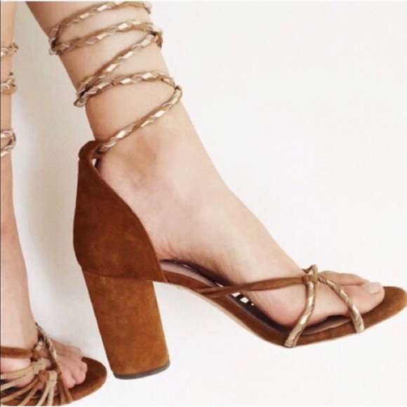 RAYE Shoes - RAYE • Suede Strappy lace up sandals